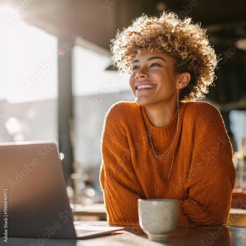 woman drinking coffee