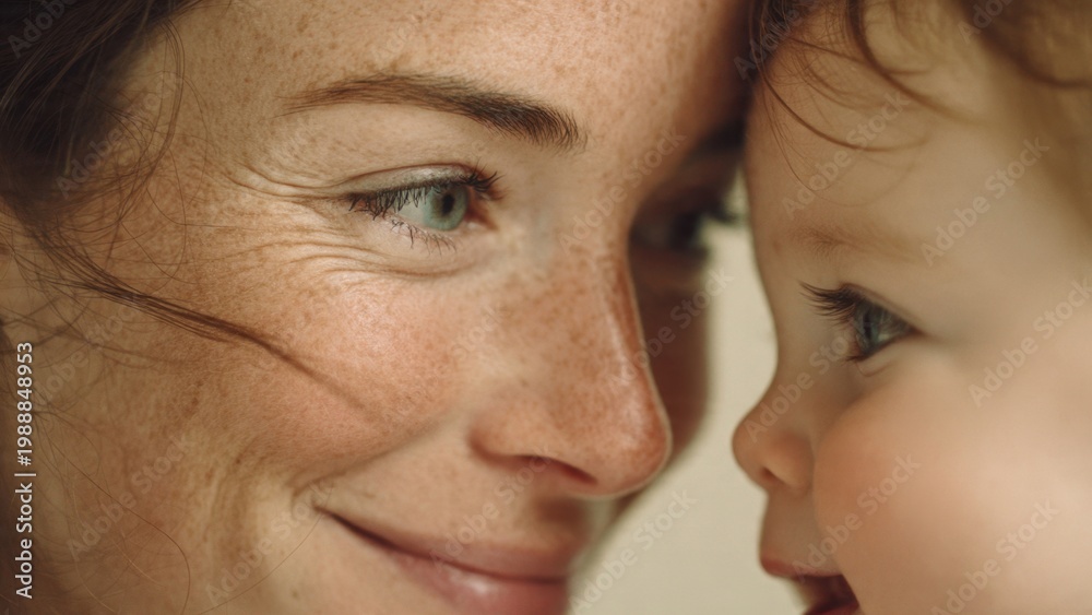 Fototapeta premium Mother and Child Forehead Touch