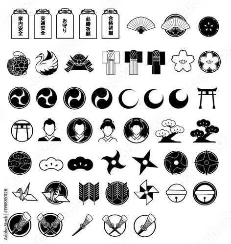 和風のアイコン素材セット