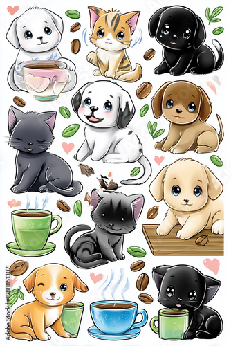set of funny animals