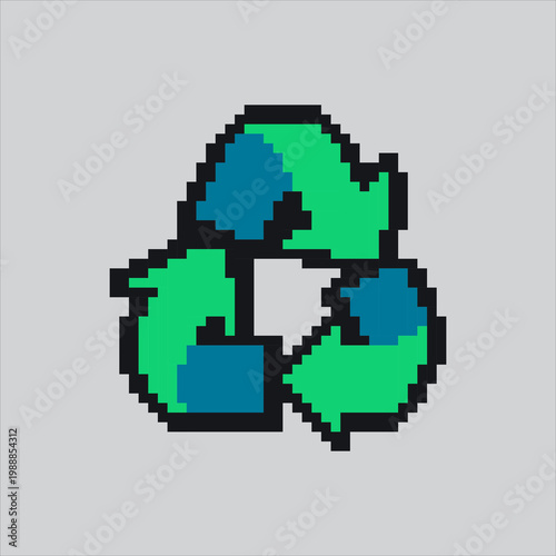 Pixel art illustration Recycle Trash. Pixelated Recycle Garbage. Recycle Garbage Trash Icon pixelated for the pixel art game and icon for website and video game. old school retro.