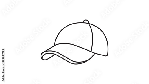 Foto Minimalist Baseball Cap Vector Icon with Editable Stroke