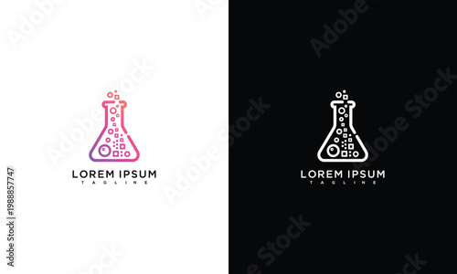 Digital Chemistry Lab Flask Logo