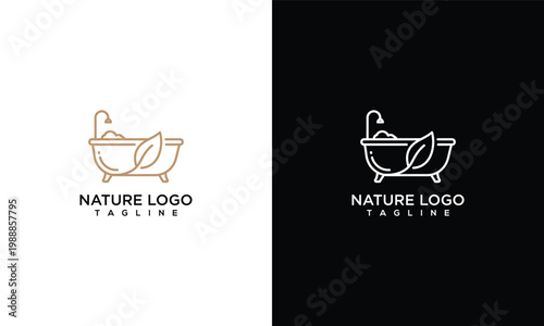 Nature Bath Logo Design Vector