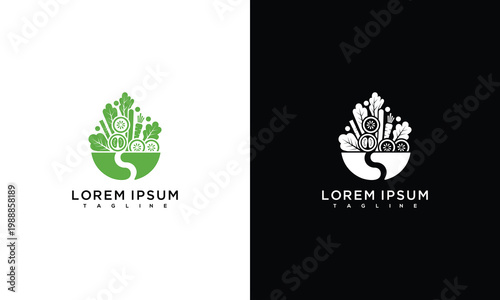 Abstract Leaf Logo with Geometric Elements