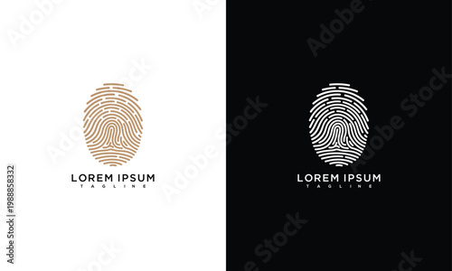 Minimalist Fingerprint Logos In Gold And White