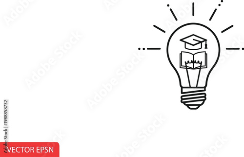 Lightbulb with a graduation cap symbolizes the spark of academic wisdom.
