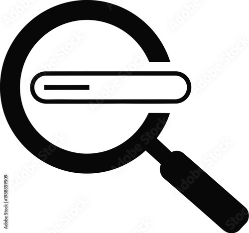 Magnifying glass icon represents a deep search for relevant digital content.