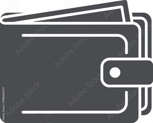 Wallet icon serves as a financial symbol for banking and money management.