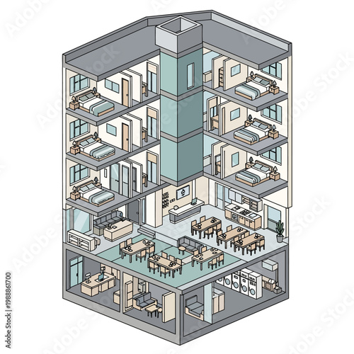 Modern office building interior design.