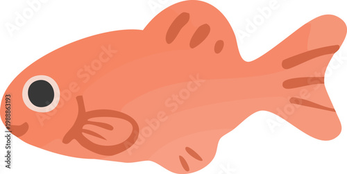 Cute Wakin Goldfish Vector Illustration Background | かわいい和金 金魚 和風 デフォルメ ベクター素材