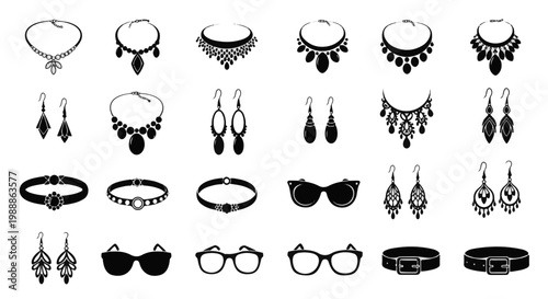 Fashion Accessories Collection Graphic Icons for Style and Glamour