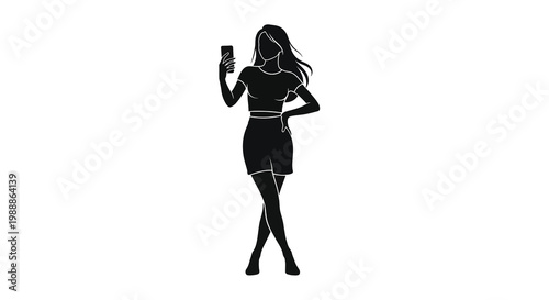 Elegant silhouette of a woman holding a cocktail glass
