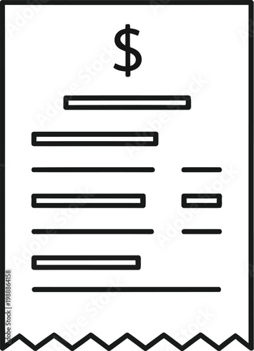 Receipt document displays financial costs and shopping data for accounting.
