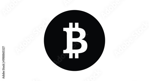 Bitcoin symbol on black oval background digital currency representation
