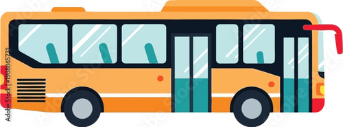 Bus transport vehicle provides efficient public transit for urban city life.