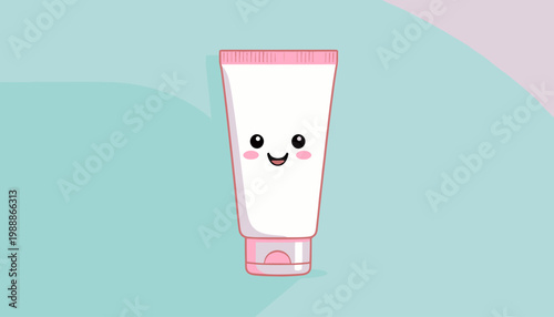 Cute Cartoon Cream Tube with Smiling Face