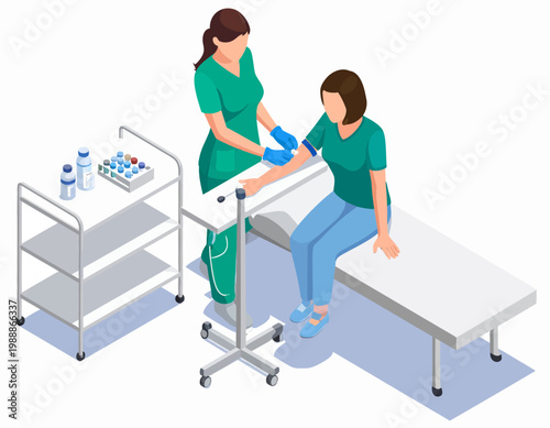 Medical Professional Taking Blood Sample from Patient.