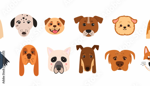 Collection of Dog Faces and Bodies.