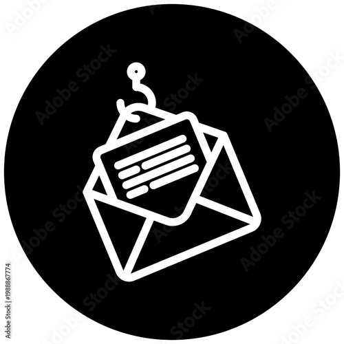 Phishing Icon Button, Mini Illustration For Modern Concept, Ui, Ux Web And App Development. Related To Cyber Security, Data Protection.