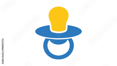 Modern Flat Baby Pacifier Vector Icon with Editable Stroke. Minimalist Design of a Soother or Dummy for Newborns and Infants, Isolated on White Background for Web, App, and Graphic Design Projects.