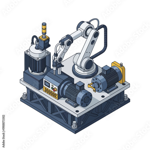 Industrial Robotic Arm System for Manufacturing and Automation.