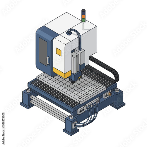 Isometric CNC Machine for Precision Manufacturing and Industrial Automation.