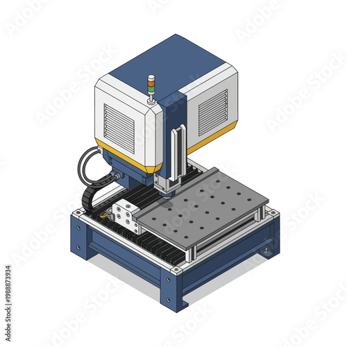 Isometric CNC Machine for Precision Manufacturing and Industrial Automation.