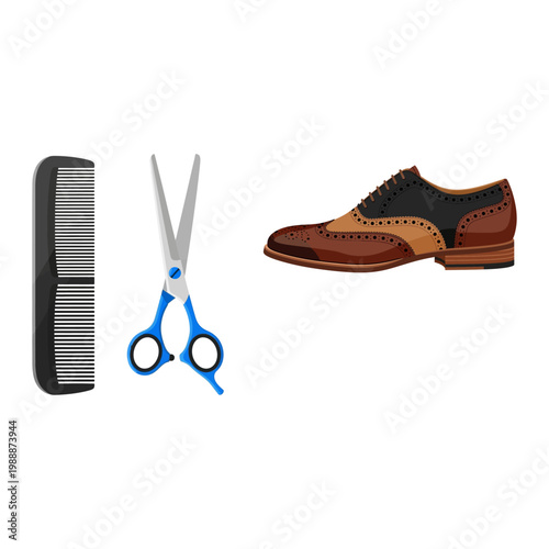 Classic Gentleman's Style Professional Grooming Tools and Elegant Brogue Shoe Essentials