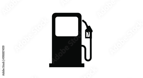 A simple black silhouette depicts a gas pump commonly found at fueling stations high quality professional