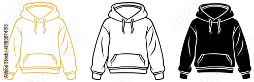 Hoodie icon set, without background.