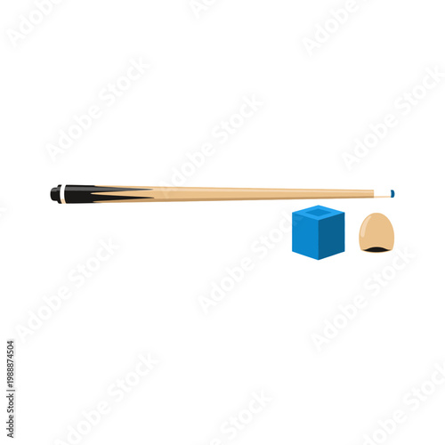Billiard Cue Stick, Chalk, and Tip for Playing Pool Games