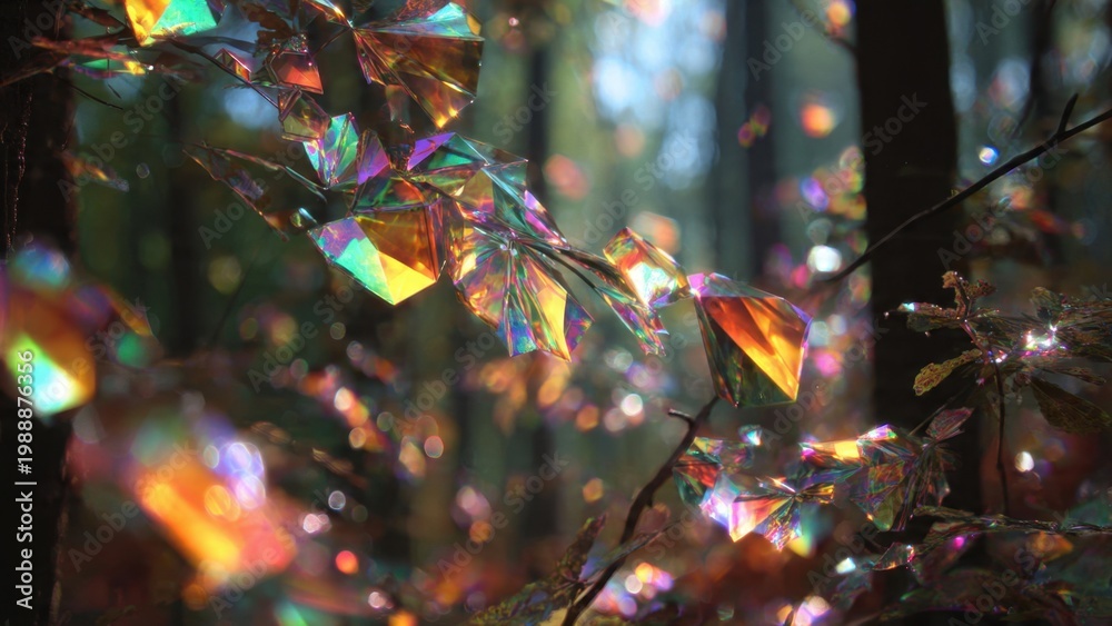 Naklejka premium Sunlight Refracting Through Forest Branches