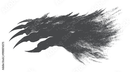 Abstract illustration of a dragon silhouette with sharp claws isolated