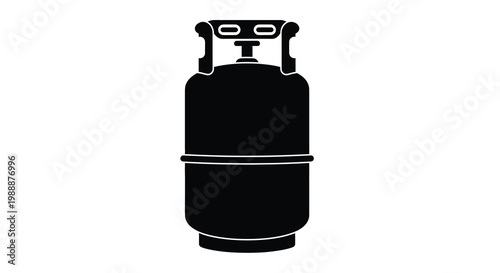 A black silhouette depicts a propane tank commonly used for grilling or heating purposes high quality