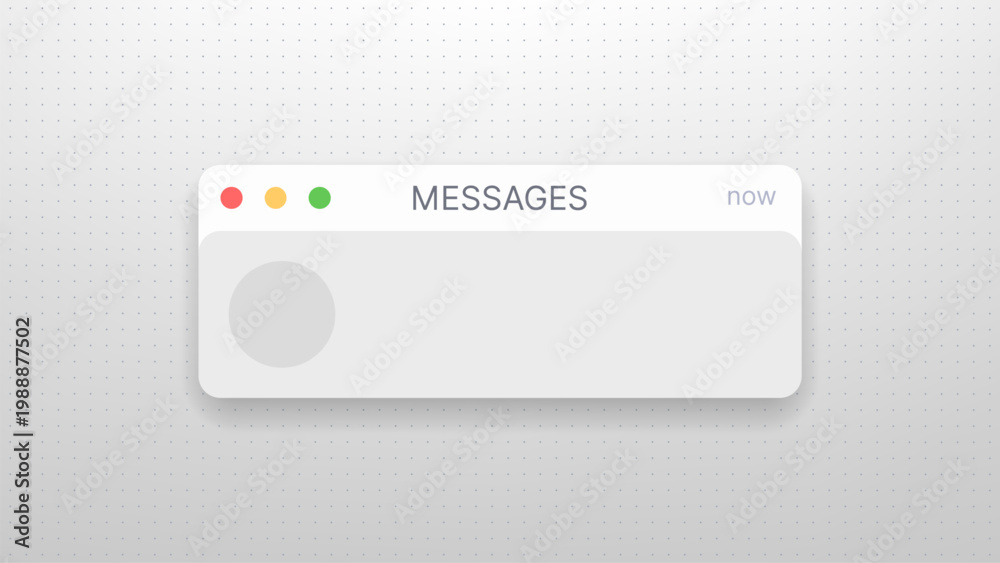 Naklejka premium Notification pop up window for messages. Digital alert frame on simple dot background. Modern ui element for application software. Web design interface system with minimalist style.
