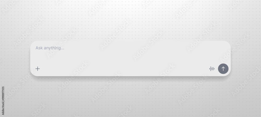 Obraz premium Chat interface text box with prompt placeholder and send button. Digital artificial intelligence communication field for user input. UI vector element for modern web and mobile application.