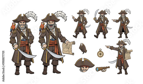 Pirate cartoon Character sheet