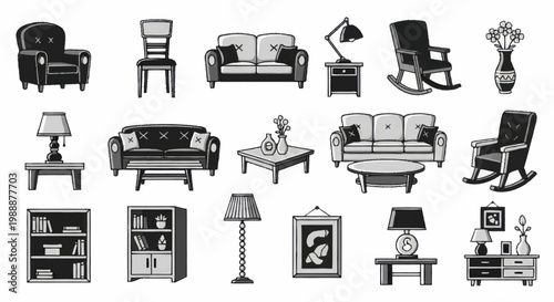 Collection of Vintage Furniture and Home Decor Items.