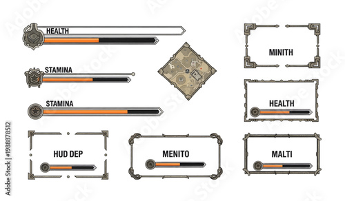 Collection of Health and fitness meter bars.