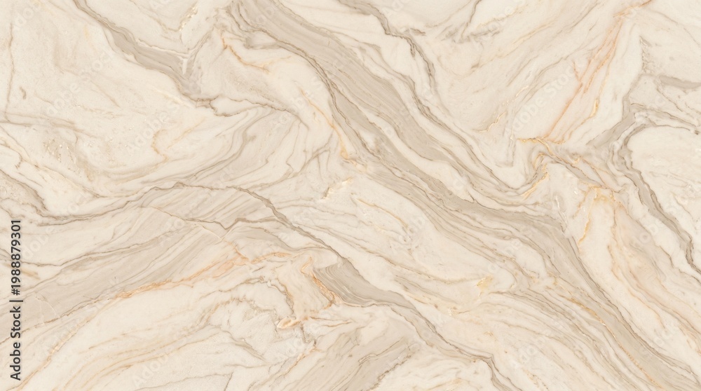 Obraz premium A close-up view of a beige marble surface with intricate gray and gold veining patterns