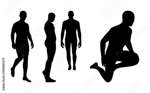 Wetsuit set with black silhouette on white background featuring swim gear, surf equipment, aquatic clothing with apparel and marine sports