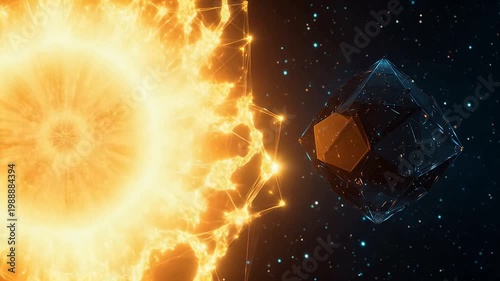 Cosmic explosion and geometric structure for creative digital media and web design