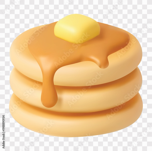 Delicious Breakfast l Vector Icon Set | 3D icon set | pancakes 