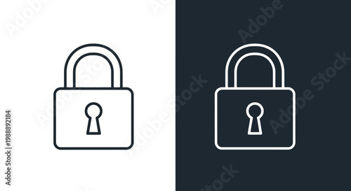 Padlock icon, simple vector illustration of a closed lock with a keyhole, security and protection concept