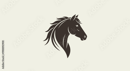 Elegant Horse Head Silhouette Logo Design