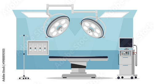 Modern Operating Room Interior with Surgical Equipment