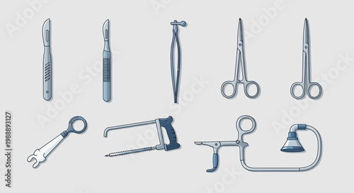 Set of Medical Surgical Instruments for Operations