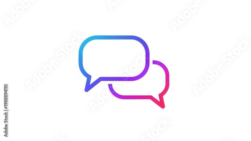 Vibrant Gradient Chat Bubbles Icon Representing Modern Digital Communication and Messaging
