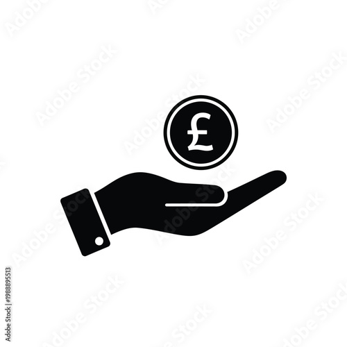 Hand holds a British pound currency symbol.